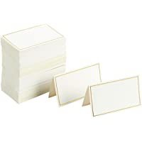 Los mejores  - Tarjetas de indicación con detalles dorados en el borde - 5-1 cm x 8-9 cm dobladas- Paquete de 100